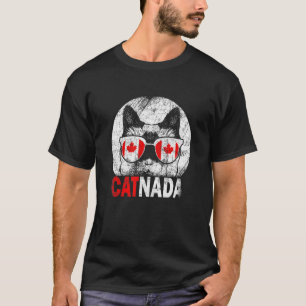 T-shirt Cute Catnada Canada Chat Feuille d'érable Canadie
