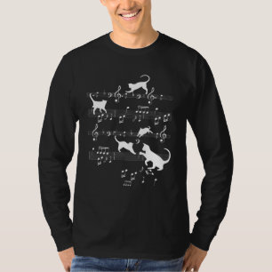 T-shirt Cute Cats Jouer Avec Partition Notes Kittie