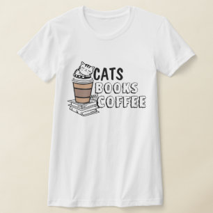 T-shirt Cute Cats Livres & Café : Funny Cat Graphic