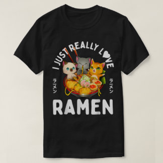 T-shirt Cute Cats Love Ramen Bowl Design