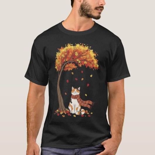 T-shirt Cute Cats Lover Calico Cat Fall Autumn (Devant)