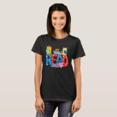 T-shirt cute cats reading books librarian teacher graphic (Devant entier)