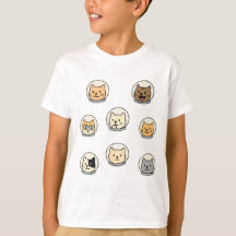 T-shirt Cute Catstronaut Heads Pour Enfants Amoure