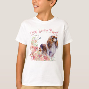T-shirt Cute Cavalier King Charles Spaniel Chien Floral