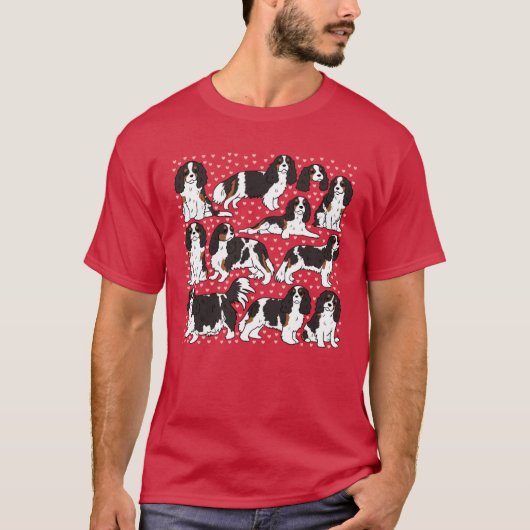 T-shirt Cute cavalier king charles spaniel dog pattern fri (Devant)