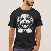 T-shirt Cute Cavapoo Peeking Dog Graphic Design (Devant)