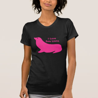 T-shirt Cute ceinturon rose chaud amour du lion de mer