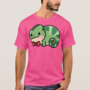 T-shirt Cute Chameleon Kawaii Bow Cravate Zoo Journée Voya