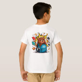 T-shirt Cute Chaos Graphic Tee – Cartoon Bear Back Print  (Dos entier)