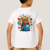T-shirt Cute Chaos Graphic Tee – Cartoon Bear Back Print  (Dos)