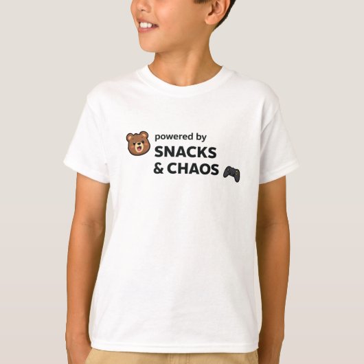 T-shirt Cute Chaos Graphic Tee – Cartoon Bear Back Print  (Devant)