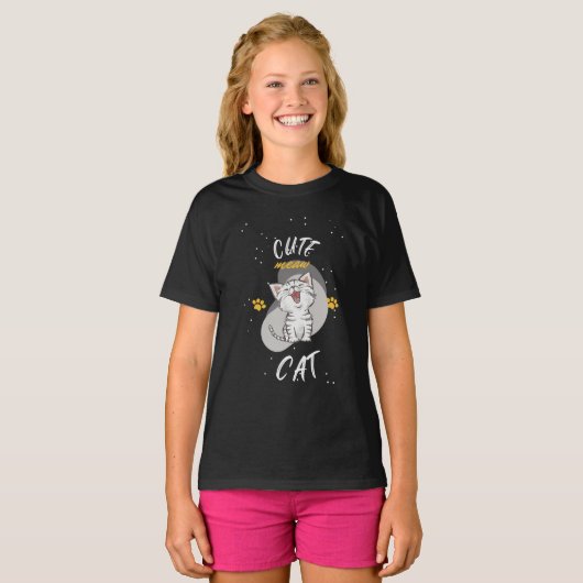 T-shirt Cute chat (Devant entier)
