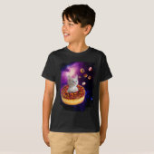 T-shirt Cute Chat À L'Intérieur De Donut Dans L'Espace Gar (Devant entier)