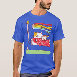 T-shirt Cute Chat affamé Accrocher Koinobori p Funny