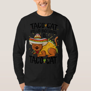 T-shirt Cute Chat Anagram Top, Tacocat épelé vers l'arrièr