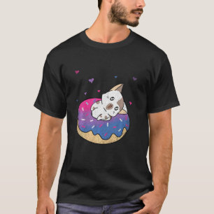 T-shirt Cute Chat Animal Queer Bi Pride Bisexualité Donut