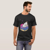 T-shirt Cute Chat Animal Queer Bi Pride Bisexualité Donut  (Devant entier)