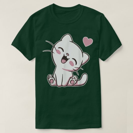 T-shirt Cute Chat Anime Lover Adorable Kawaii Kitten (Design devant)