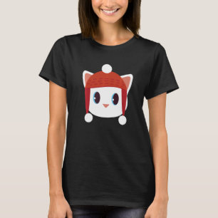 T-shirt Cute Chat Avec Beanie Beany Casquette Laine Chaude