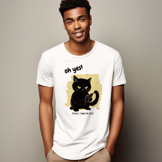 T-shirt Cute chat avec pistolet | Chat moyen drôle