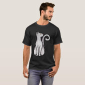 T-shirt Cute Chat Blanc Art Blanc Kitty (Devant entier)