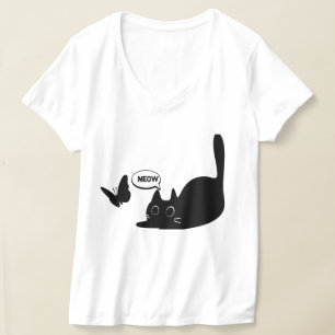 T-shirt Cute chat et Meow papillon
