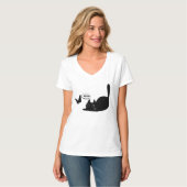 T-shirt Cute chat et Meow papillon (Devant entier)