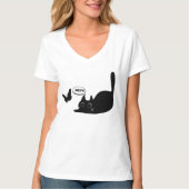 T-shirt Cute chat et Meow papillon (Devant)