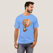 T-shirt Cute Chat Hot Air Balloon Whimsical Art (Devant entier)
