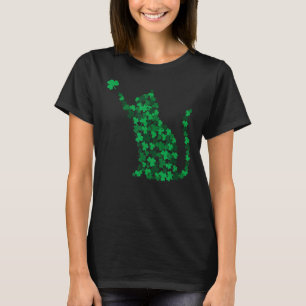 T-shirt Cute Chat Jour de la Saint Patrick Clover Lucky Ch