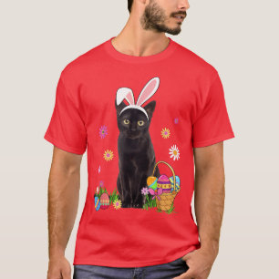 T-shirt Cute Chat Jour de Pâques Oeufs de lapin Costume Ca
