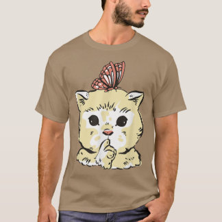 T-shirt Cute chat Kitten avec papillon