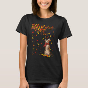 T-shirt Cute Chat Kitty Automne Feuilles Chat Hommes Femme