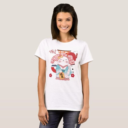 T-shirt Cute Chat Lucky (Devant entier)