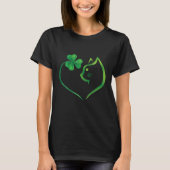 T-shirt Cute Chat Lucky Shamrock Heart St Patrick's Day (Devant)