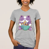 T-shirt Cute chat manger Halloween Ramen (Devant)
