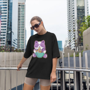 T-shirt Cute chat manger Halloween Ramen