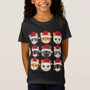 T-Shirt Cute Chat Noël Père Noël Idée cadeau