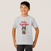 T-shirt Cute Chat Noël Stocking fourchettes Galore (Devant entier)