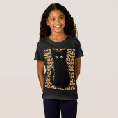 T-Shirt Cute chat noir Candy maïs motif Halloween fun (Devant entier)