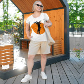 T-shirt Cute Chat Noir Dans Tomate Orange Sur Blanc Tendan