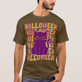T-shirt Cute Chat Noir les années 70 80s Retro Style Vinta