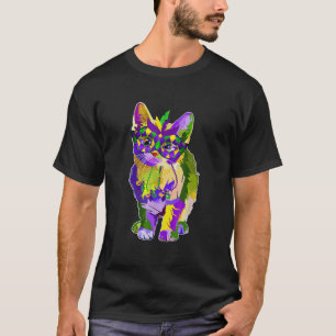 T-shirt Cute Chat Portant un Masque Carnaval Mardi Gras Ch