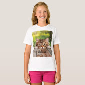 T-shirt Cute chat Sibérien Peek (Devant entier)
