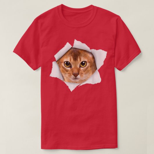 T-shirt Cute chat Torn Abyssinian chat (Design devant)