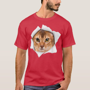 T-shirt Cute chat Torn Abyssinian chat