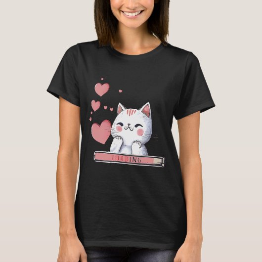 T-shirt Cute Chat Valentine Day Kitten Kitty I Love Chats  (Devant)