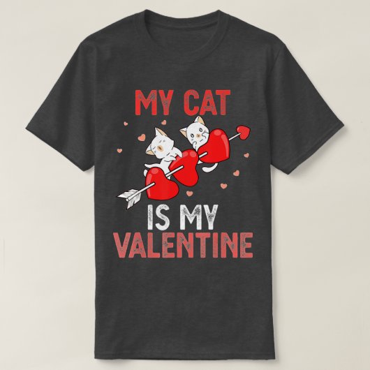 T-shirt Cute Chat Valentine Mon Chat est mon Valentine Kit (Design devant)