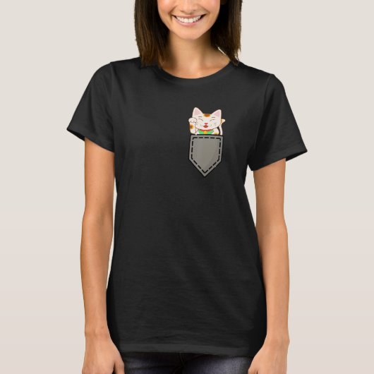 T-shirt Cute chaton Chat en poche J'aime chats 2 (Devant)