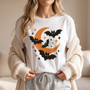 T-shirt Cute Chauves-souris et Halloween de la Lune Croiss